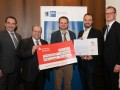 Strahlende Sieger bei der Preisverleihung: v.l.: Prof Dr. R. Alexander Lorz, Schulleiter Matthias Riedesel, BG-Abteilungsleiter Dieter Müller, BO-Koordinater Stefan Müller, Robert Lippmann